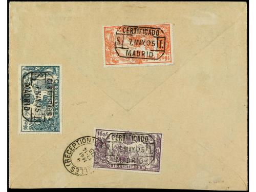 ✉ ESPAÑA. Ed. 257/65. 1905 (7 mayo). MADRID a BÉLGICA. Serie