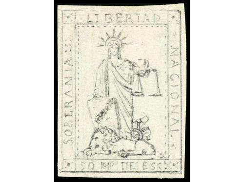 ESPAÑA. 1869. GOBIERNO PROVISIONAL. 2 bocetos no adoptados d