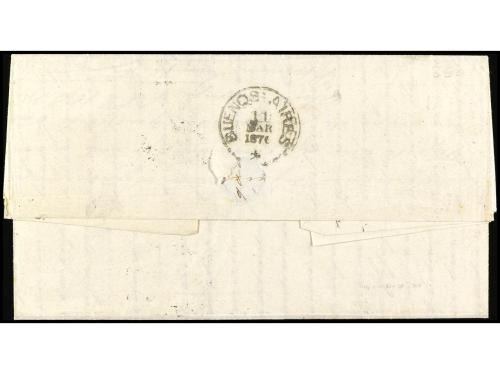 ✉ ESPAÑA. Ed. 163, 164, 168. 1876. BARCELONA a BUENOS AIRES.