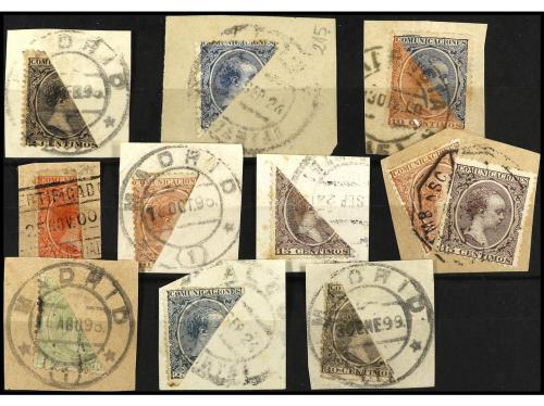 Δ ESPAÑA. 1889-1900. ALFONSO XIII. Conjunto de fragmentos co