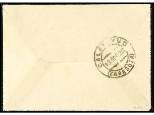✉ ESPAÑA. Ed. 271 (2). 1920. URZAINQUI (Navarra) a CALATAYUD