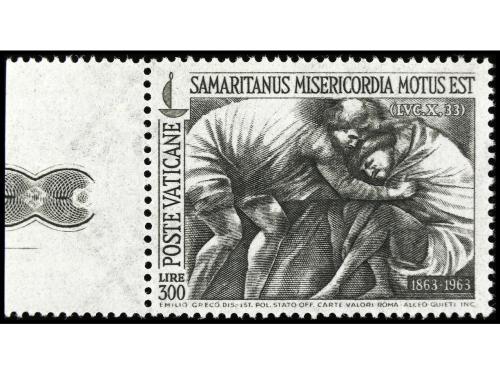 ** VATICANO. Sa. 394a. 1964. 300 liras negro SIN LA CRUZ ROJ