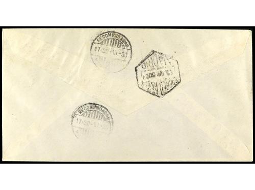 ✉ ESPAÑA. Ed. 529, 512. 1930. SEVILLA a MONTEVIDEO. 1 pta. n