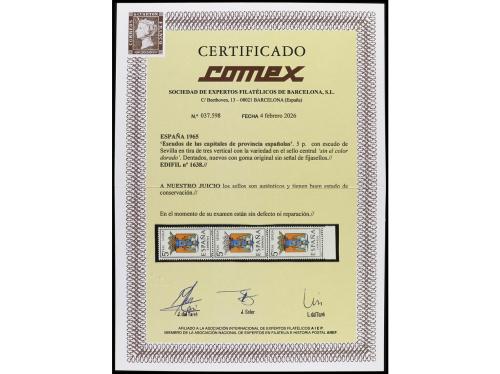 ** ESPAÑA. Ed. 1638. ESCUDO DE SEVILLA. Tira vertical de tre