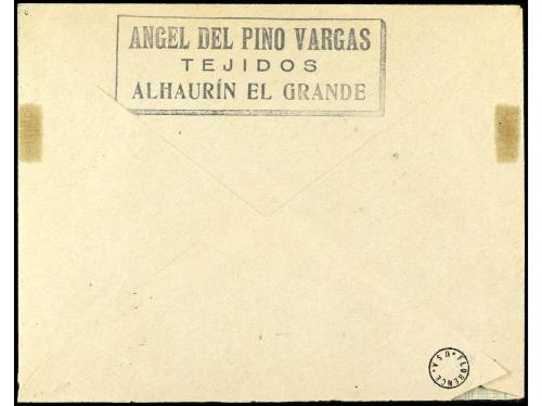 ✉ ESPAÑA GUERRA CIVIL. 1937. ALHARIEL EL GRANDE a MÁLAGA. 30