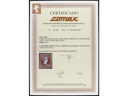 (*) COLONIAS ESPAÑOLAS: CUBA. Ed. 4. Y 1/4 s. 2 reales carmí