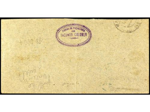 ✉ ESPAÑA. Ed. 211. 1882. CULLERA a VALENCIA. 30 cts. lila bi