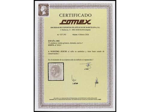 (*) ESPAÑA. Ed. 212. 75 cts. gris. Excelente centraje. PIEZA