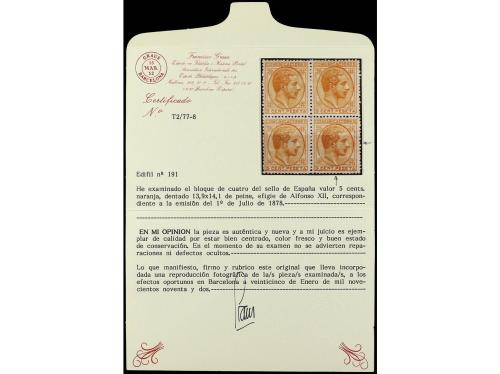 ** ESPAÑA. Ed. 191. 5 cents. amarillo. Excelente centraje y 