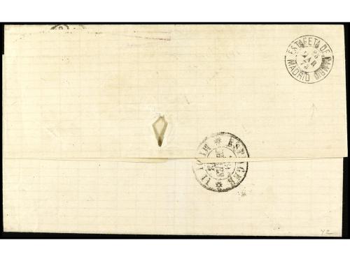 ✉ ESPAÑA. Ed. 125 (2). 1873. MÁLAGA a NEW YORK. 40 cts. cast