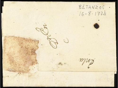 ✉ ESPAÑA: PREFILATELIA. 1774. BETANZOS a CORUÑA. Marca BETAN