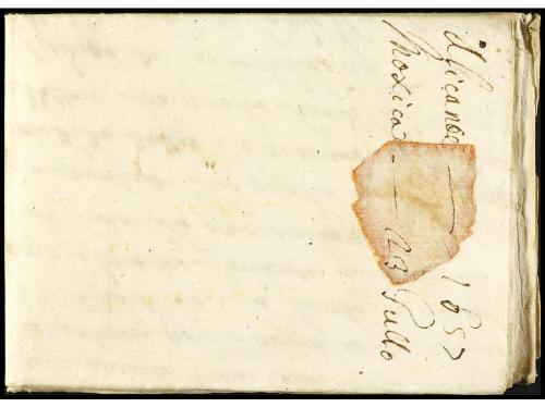 ✉ ESPAÑA: PREFILATELIA. 1657. ALICANTE a MADRID. Carta compl