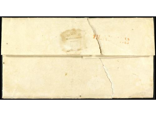 ✉ ESPAÑA: PREFILATELIA. (1820 ca.). GIBRALTAR a GÉNOVA. Envu