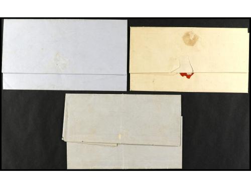 ✉ ESPAÑA: PREFILATELIA. 1864-72. CÁDIZ a JEREZ. 3 cartas con