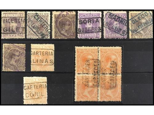 ESPAÑA. 1882-1920. Tres fichas con 40 piezas de diversas emi