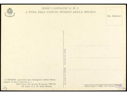 ✉ ESPAÑA GUERRA CIVIL. ITALIANOS EN ESPAÑA. Tarjeta Postal, 