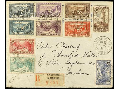 ✉ ANDORRA: ANDORRA FRANCESA. Ed. 24/44. 1934. ANDORRA a BARC