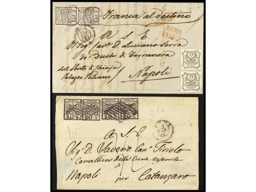 ✉ ITALIA ANTIGUOS ESTADOS: ESTADOS PONTIFICIOS. 1853-61. Con