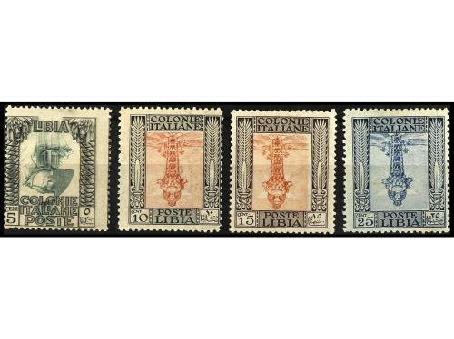 ** LIBIA. Sa. 23c/26c. 1921. 5 cts., 10 cts., 15 cts. y 25 c