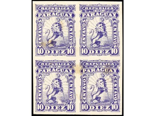 PARAGUAY. Sc. 10/11. 1878. ENSAYOS DE COLOR. 5 ctvos. rojo, 