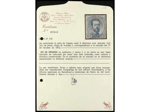 (*) ESPAÑA. Ed. 119. 6 cts. azul. Centraje perfecto. LUJO. C