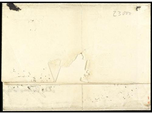 ✉ ESPAÑA: PREFILATELIA. 1844. Envuelta LUMBIER a YSABA. Marc