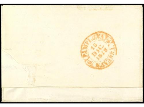 ✉ ESPAÑA: PREFILATELIA. 1849 (17 diciembre). MARCILLA a PAMP