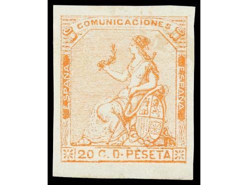 (*) ESPAÑA. Ed. 135. ENSAYO DE COLOR. 20 cts. naranja y 20 c