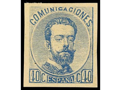 ESPAÑA. ENSAYOS DE COLOR. 40 cts. azul, verde, castaño rojo,