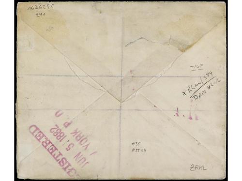 ✉ BRASIL. Sc. 66, 83 (4). 1882. RÍO DE JANEIRO a U.S.A. 100 