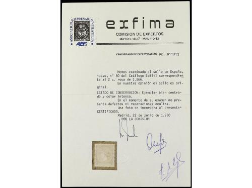 (*) ESPAÑA. Ed. 80. 2 cuartos rosa. Centraje perfecto. PIEZA