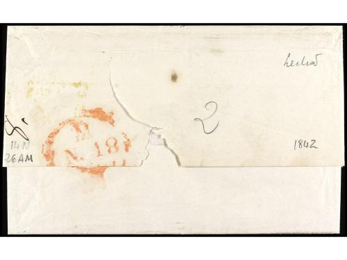 ✉ CUBA. 1842. LA HABANA a MADRID. Marca HABANA/FRANCO y CORR