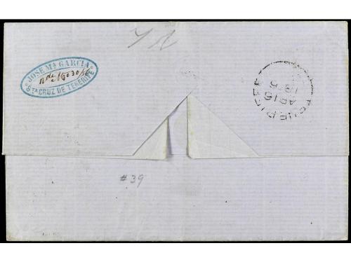 ✉ CUBA. 1856. MATANZAS (Cuba) a BUENOS AIRES. Envuelta circu
