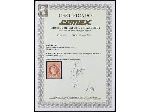 (*) ESPAÑA. Ed. 54. 19 cuartos castaño. MAGNÍFICO EJEMPLAR. 