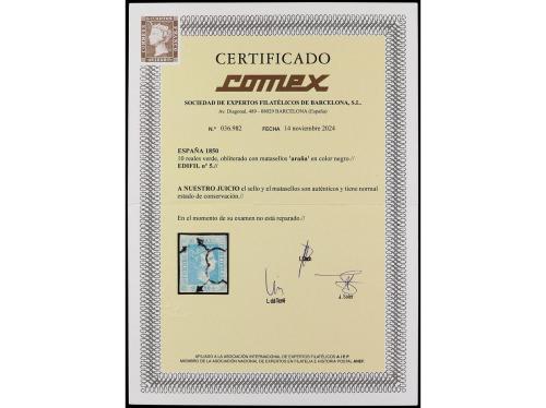 ° ESPAÑA. Ed. 5. 10 reales verde. Excelente ejemplar, márgen