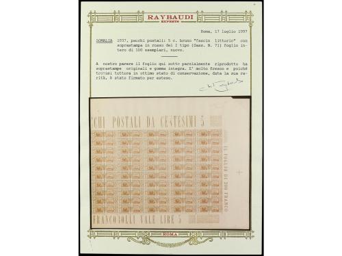 SOMALIA. 1937. PAQUETES POSTALES. 5 cent. castaño sobrecarga