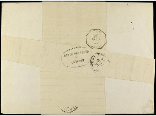 ✉ ITALIA. Sa. 35 (10). 1891. LANUSEI. Impreso franquedo con 