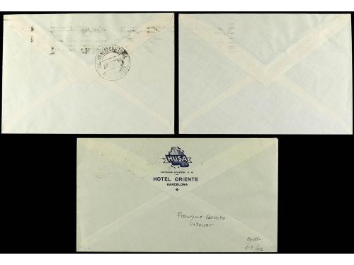 ✉ ESPAÑA. Ed. 695, 697, 698, 699, 701. 1936. Tres cartas cir