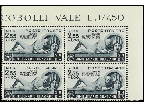 ** ITALIA. Sa. 398/405. 1936. SERIE COMPLETA en bloques de c