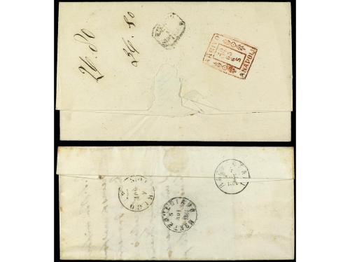✉ ITALIA. Sa. S-14 (2). 1861-63. Dos cartas con sello de 10 