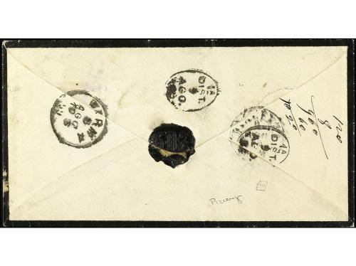 ✉ ITALIA. Sa. 26. 1869. Sobre de luto circulado a PIACENZA. 