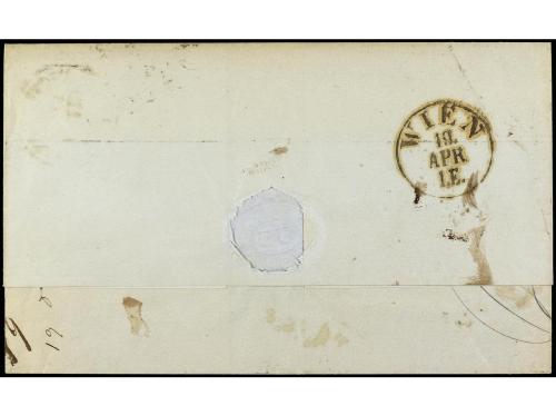 ✉ ITALIA ANTIGUOS ESTADOS: TOSCANA. Sa. 7c. 1853. LIVORNO a 