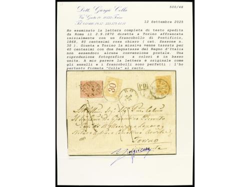 ✉ ITALIA ANTIGUOS ESTADOS: ESTADOS PONTIFICIOS. Sa. 30. 1870