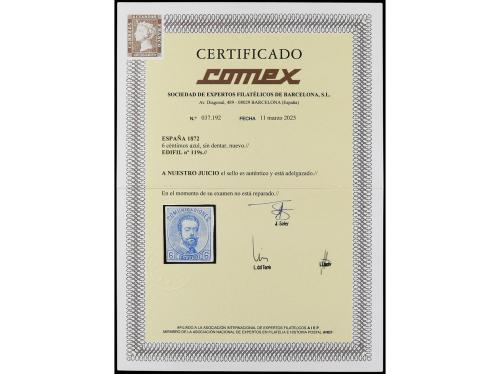 (*) ESPAÑA. Ed. 119s. 6 cts. azul SIN DENTAR, adelgazamiento