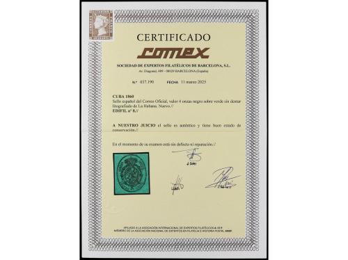 * CUBA. Ed. 8A. 4 onzas negro s. verde LITOGRAFIADO DE LA HA