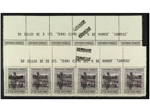 * COLONIAS ESPAÑOLAS: GUINEA. Ed. 216/9A, 221A, 224A. 1 cto.