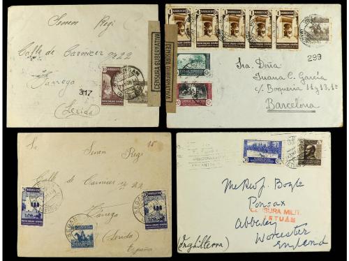 ✉ MARRUECOS. 1938-46. Conjunto de 12 sobres con diversos fra