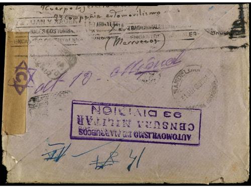 ✉ MARRUECOS. 1941. XAUEN a BARCELONA. Sobre con el texto con