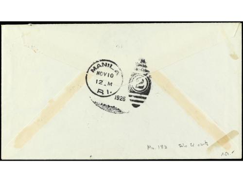 ✉ FILIPINAS. 1926 (10 noviembre). BATANGAS a MANILA. Primer 