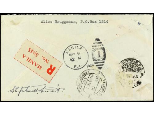 ✉ FILIPINAS. 1928 (8 noviembre). PUERTO PRINCESA a CALCUTTA 